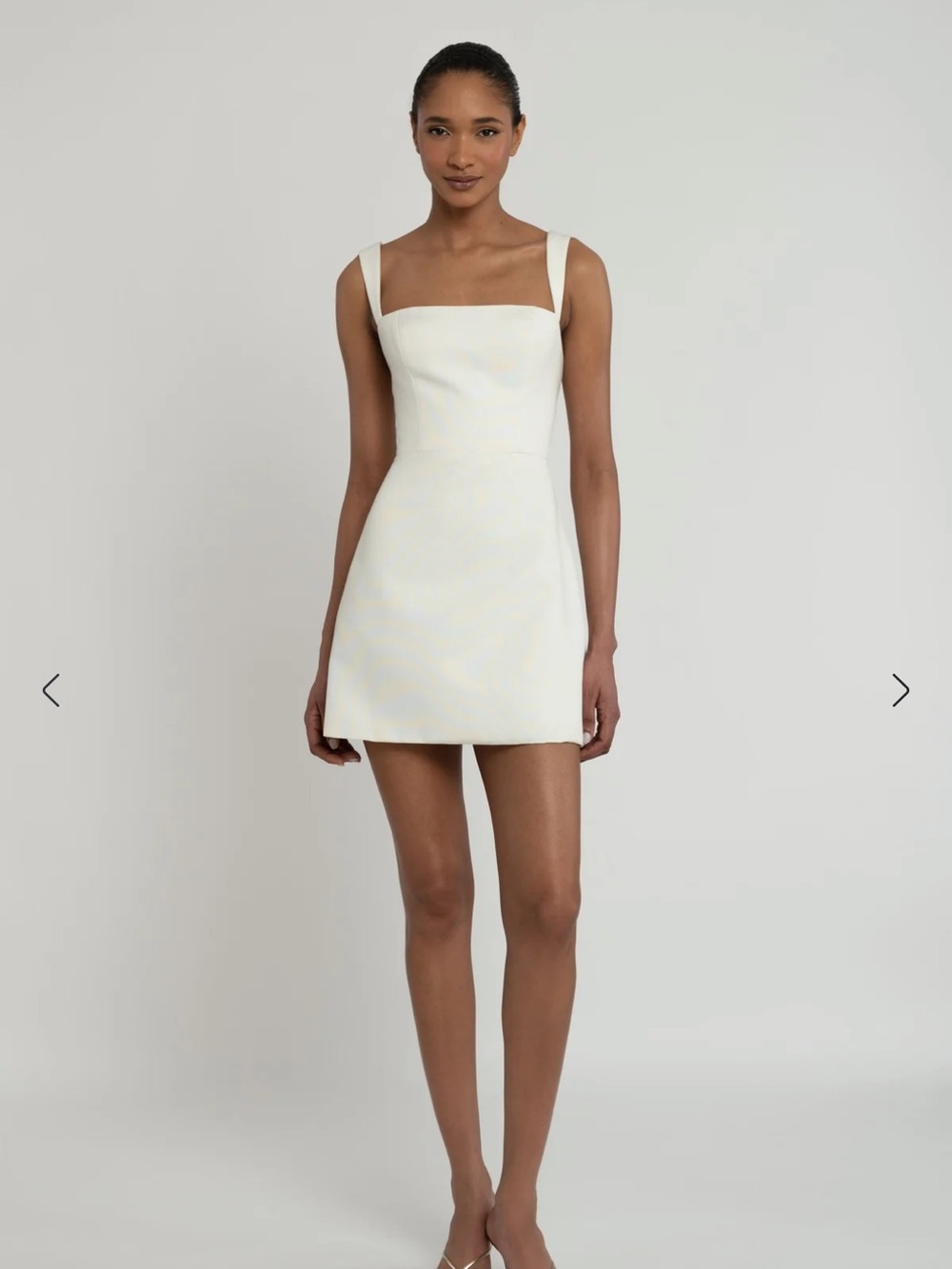 Jenny Yoo White Mini Dress with Square Neck - Picture 4 of 7